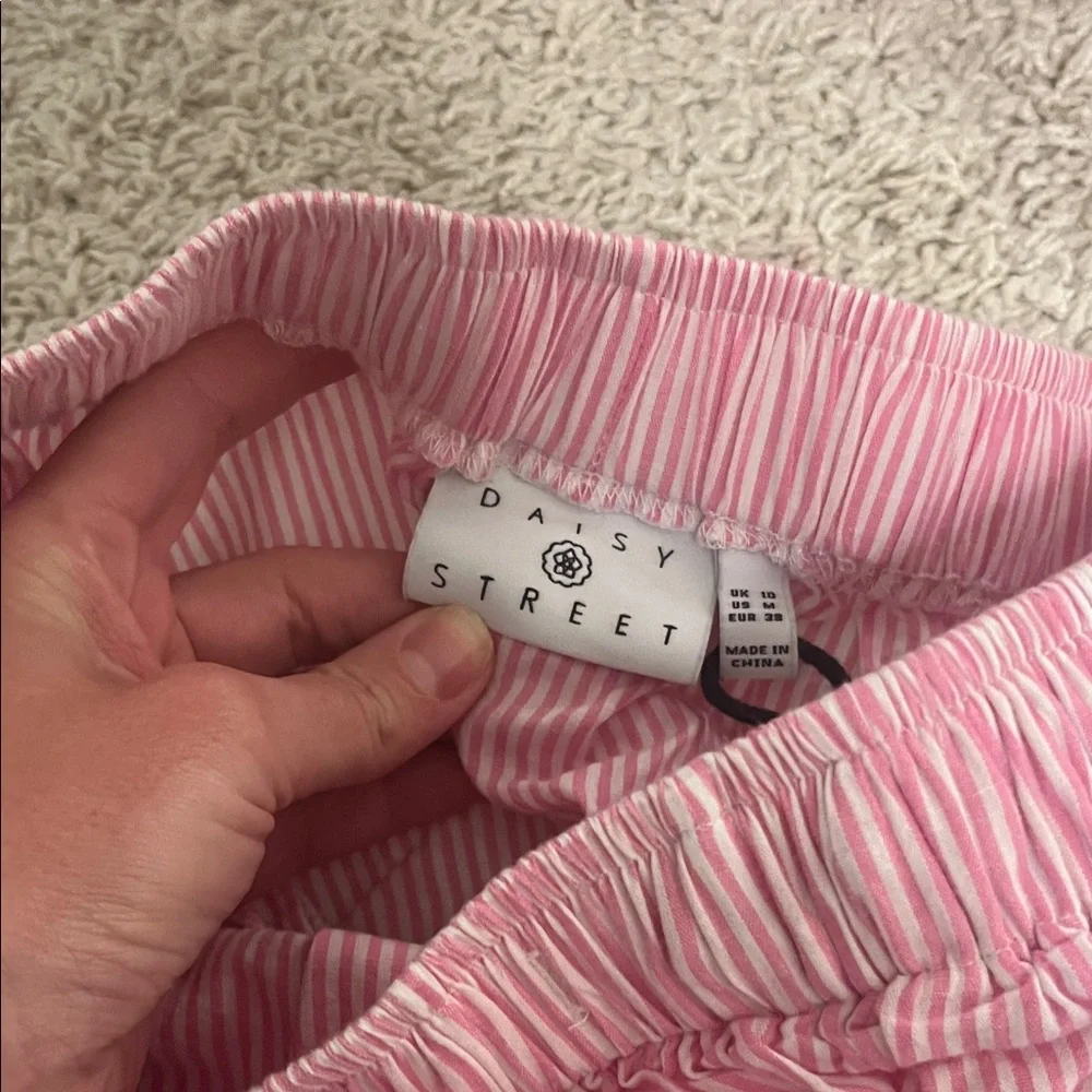 Wide leg pink stripped beach pant XS - Picture 3 of 3